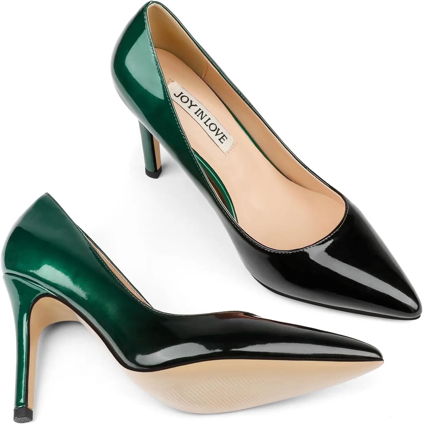 JOY IN LOVE Women's Pumps Shoes 3.5" High Heels Pointy Toe Stiletto Pumps