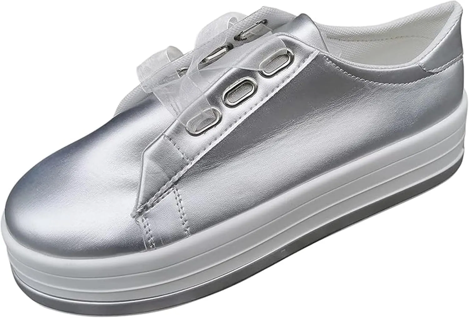 Ladmiple Womens Shoes Dressy Casual Loafers Leather Fashion Sneakers Casual Comfortable Platform Slip On Walking Shoes