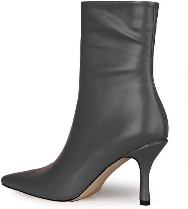 LEMUTISME Women's Trendy Snakeskin Booties Chic Pointed Toe Side Zip 3IN Stiletto High Heels Dress Fashion Ankle Boots For Office Party
