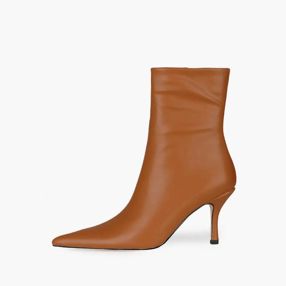 LEMUTISME Women's Trendy Snakeskin Booties Chic Pointed Toe Side Zip 3IN Stiletto High Heels Dress Fashion Ankle Boots For Office Party