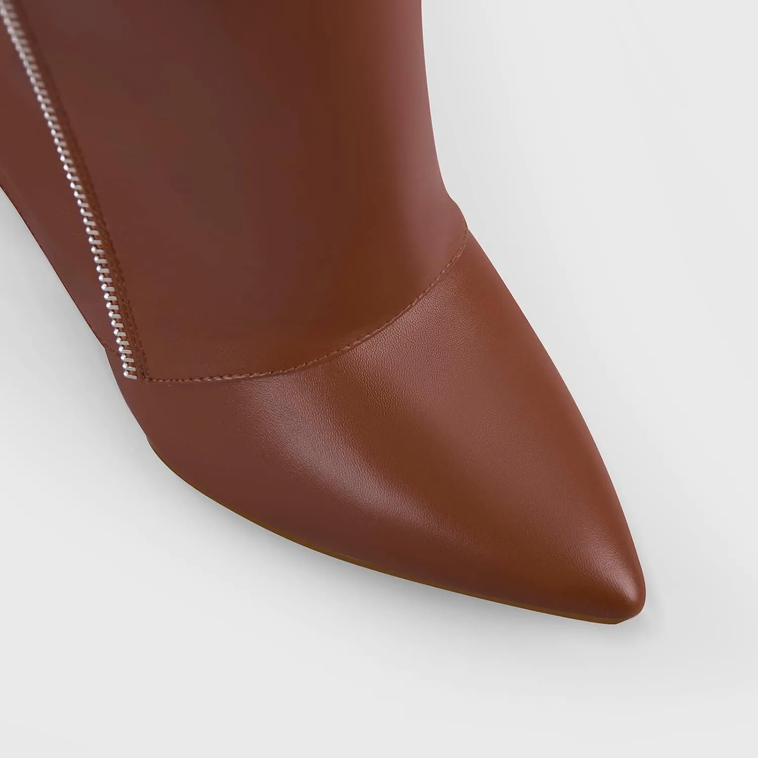 LISHAN Women's Wedge Boots Pointy Toe Slouchy High Heels