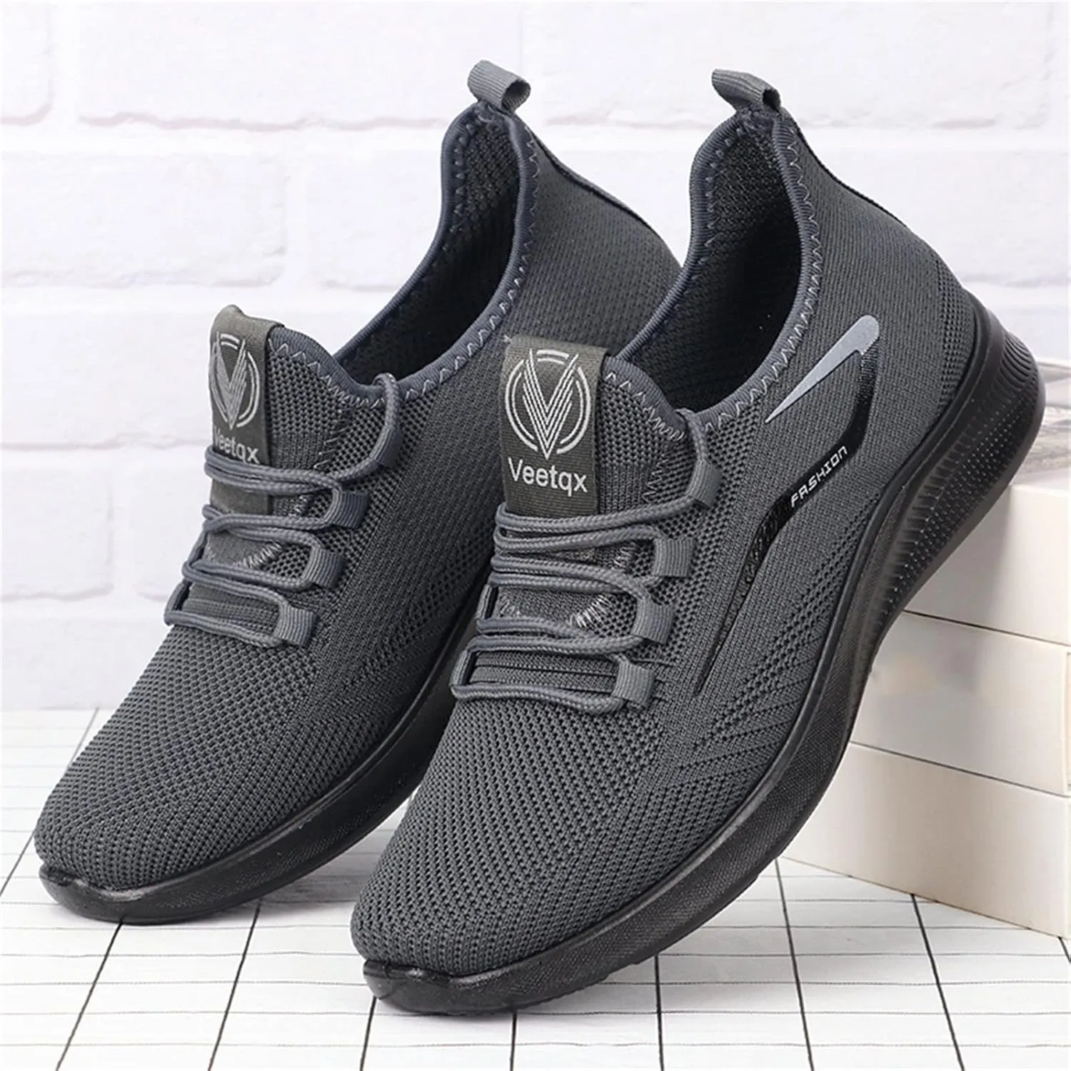 Men's Casual Dress Oxfords Shoes Breathable Knit Mens Casual Shoes Sports Ladies Casual Shoes Men Shoes Sneakers White Tennis Shoe Loafers Casual Slip On