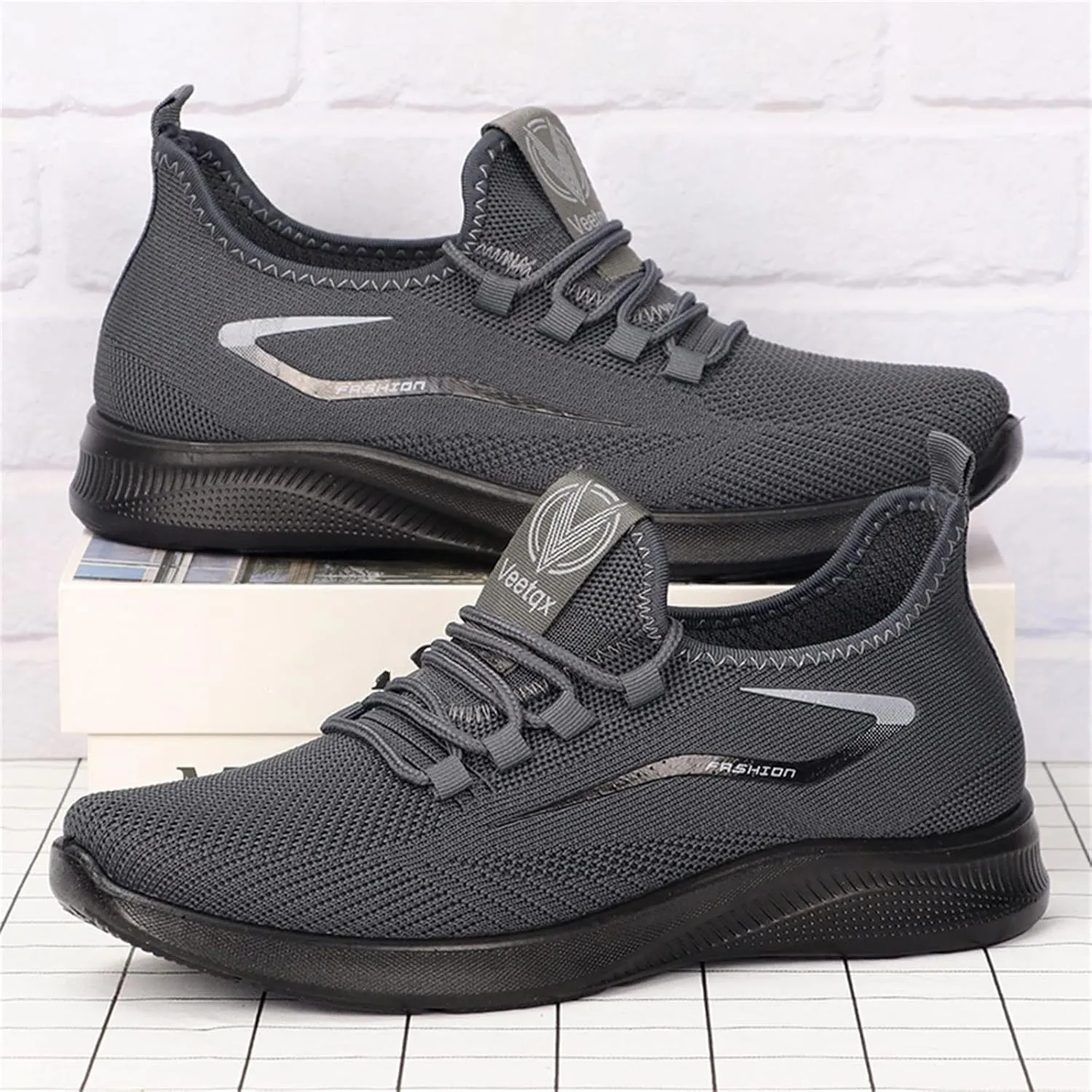 Men's Casual Dress Oxfords Shoes Breathable Knit Mens Casual Shoes Sports Ladies Casual Shoes Men Shoes Sneakers White Tennis Shoe Loafers Casual Slip On