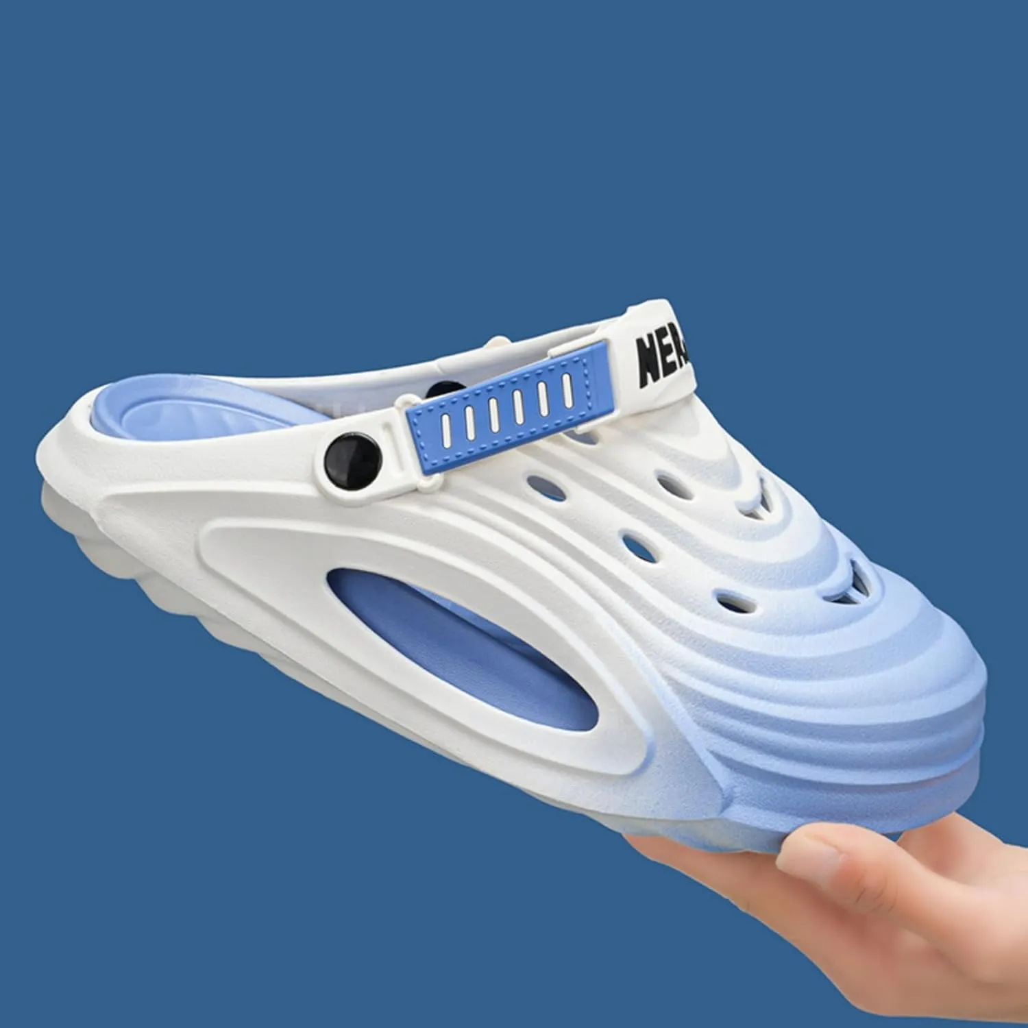 Men's Gradient Beach Sandals - Lightweight Sporty Slip-On with Adjustable Strap Gifts