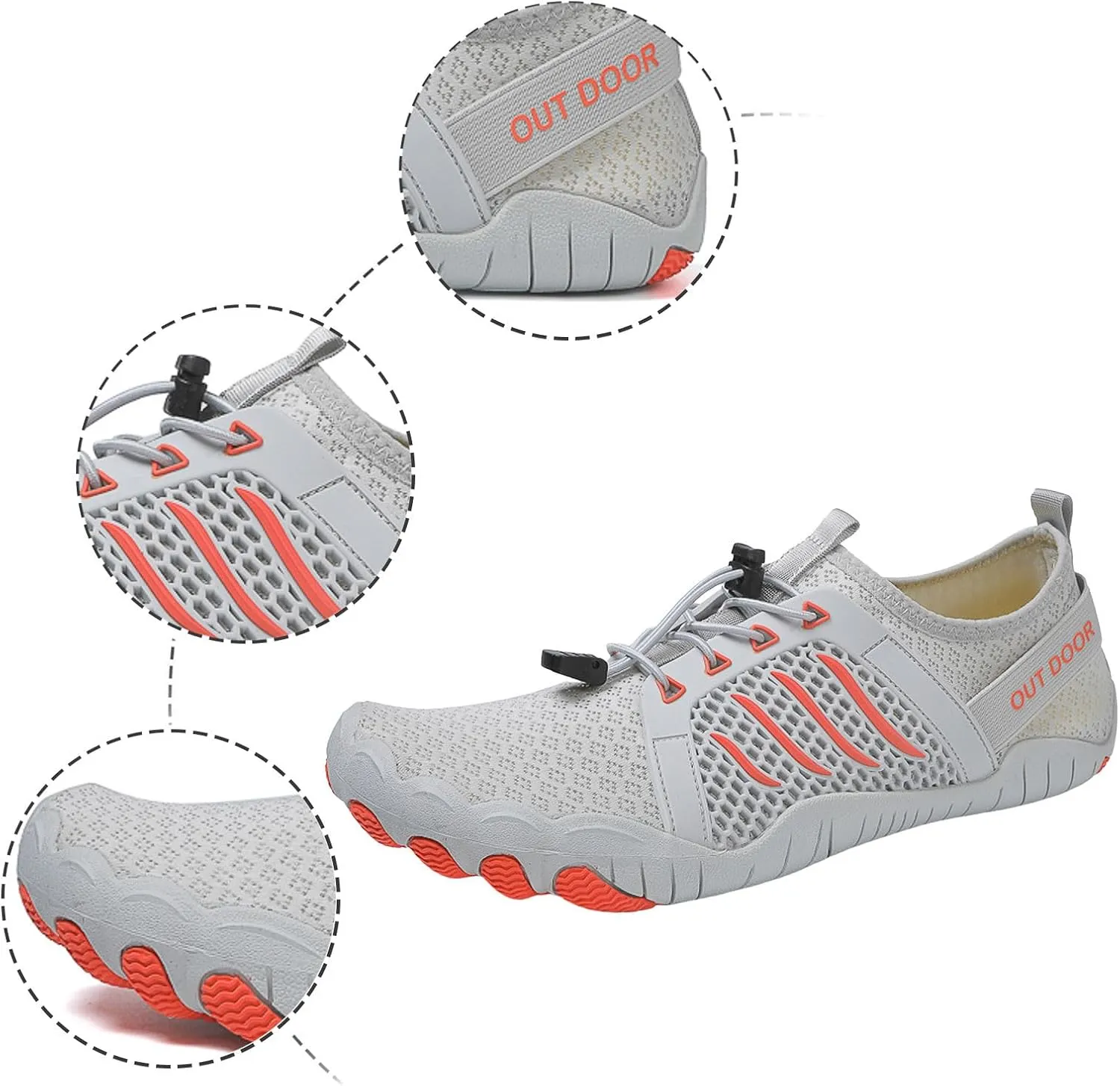 Men's Minimalist Wading Shoes Quick Drying Beach Water Shoe Lightweight Swim Shoes for Surfing Boating Diving