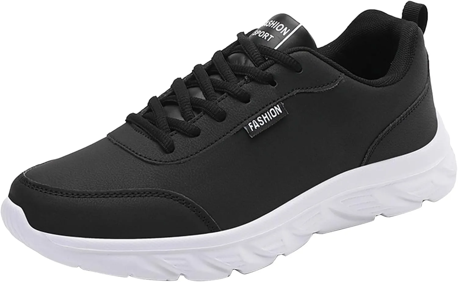 Mens Shoes Large Size Casual Leather Laace Up Solid Color Casual Fashion Simple Running Shoes Men Sneaker