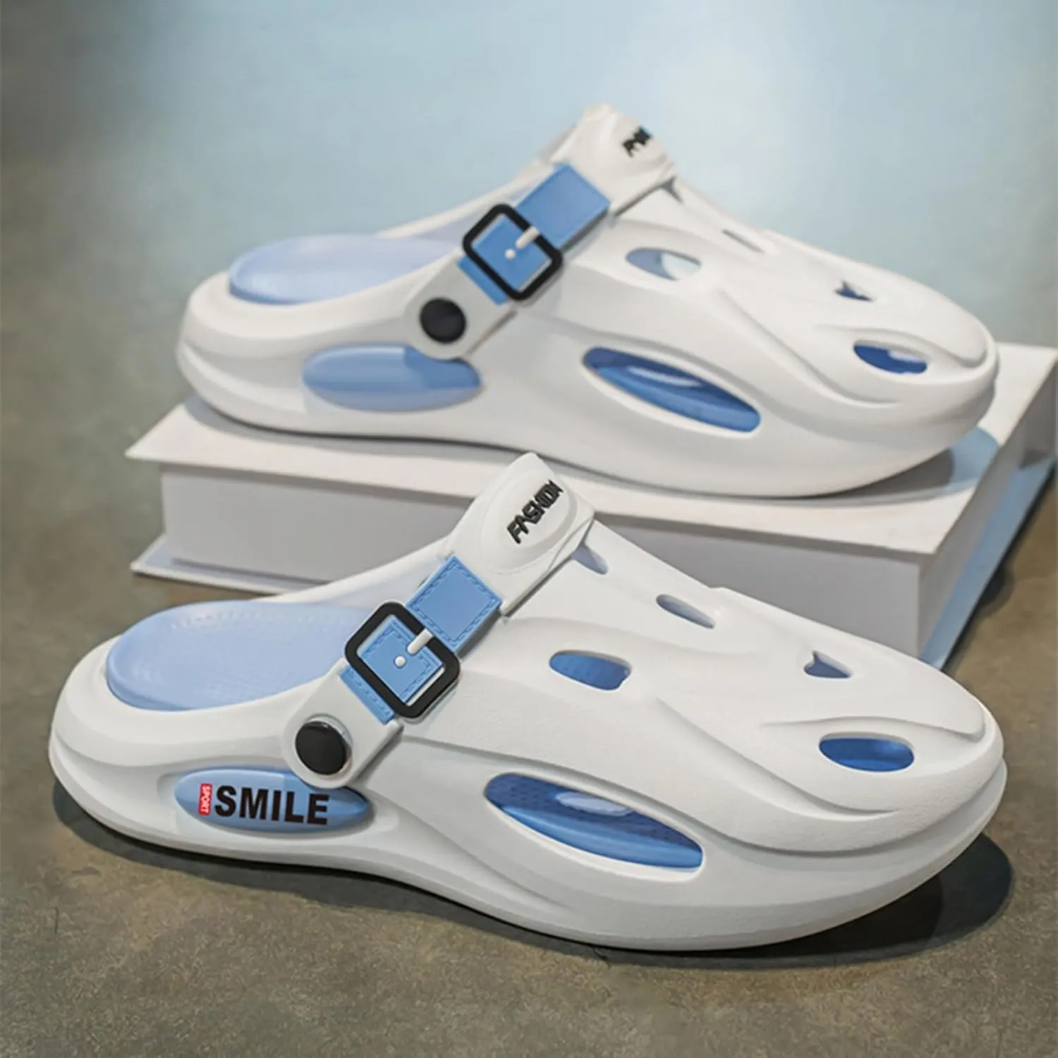 Men's Sporty Sandals - Breathable Adjustable Buckle Slip-Ons with Arch Support for Casual Outdoor Activities Gifts