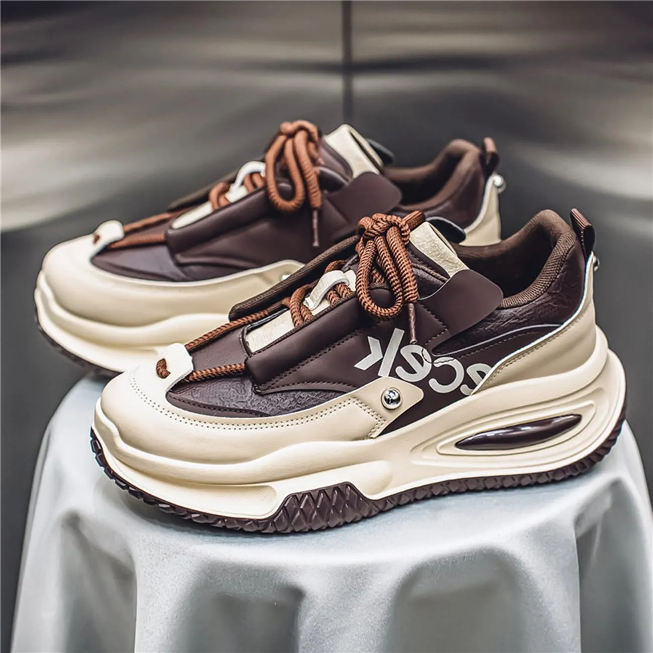 Men's Walking Shoes Comfortable Fashion Colorblock Chunky Sneakers Lightweight Retro Casual Shoes