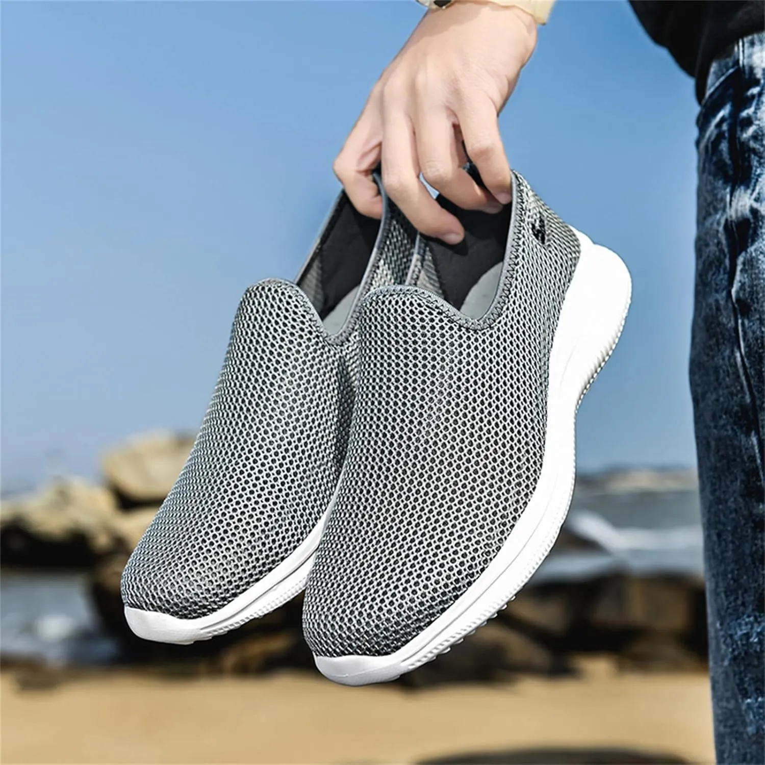 Mesh Slip On Sneaker for Women Non Slip Casual Sneakers Walking Shoes Women Arch Support Comfort Lightweight Breathable Running Shoes