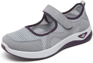 Mmoneyake Women's Comfortable Working Nurse Shoes Diabetic Non Slip Work Shoes Adjustable Barefoot Casual Sneakers Breathable Walking Buffer Fitness Casual Nursing Orthotic Lightweight Shoe