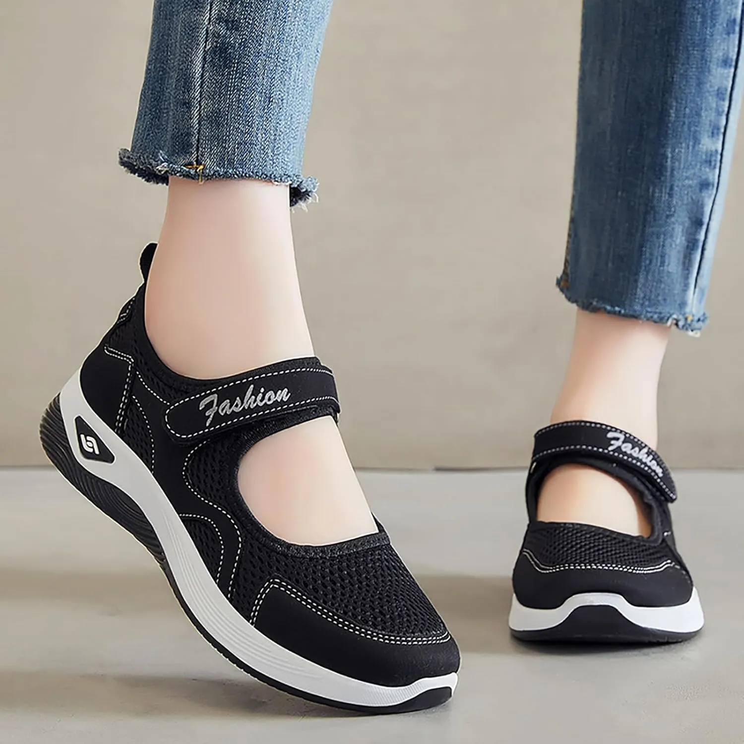 Mmoneyake Women's Comfortable Working Nurse Shoes Diabetic Non Slip Work Shoes Adjustable Barefoot Casual Sneakers Breathable Walking Buffer Fitness Casual Nursing Orthotic Lightweight Shoe