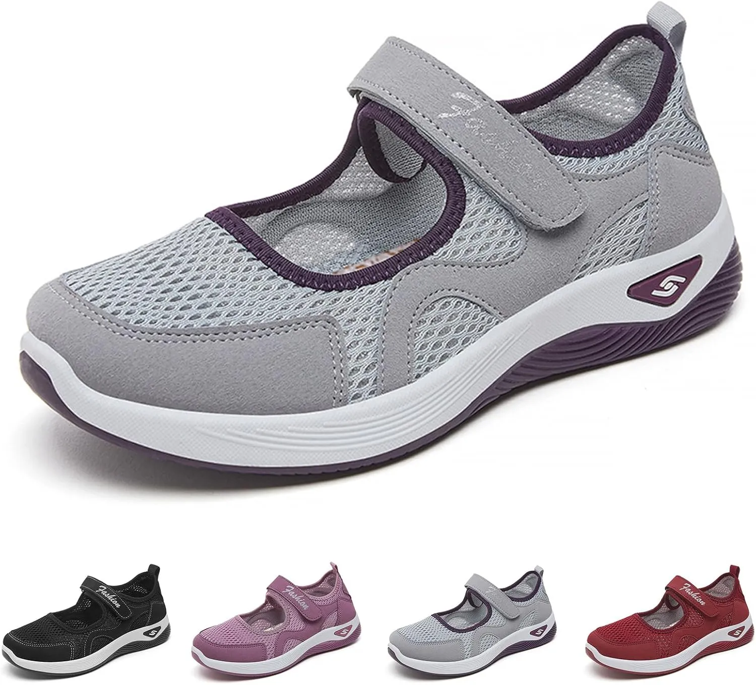 Mmoneyake Women's Comfortable Working Nurse Shoes Diabetic Non Slip Work Shoes Adjustable Barefoot Casual Sneakers Breathable Walking Buffer Fitness Casual Nursing Orthotic Lightweight Shoe