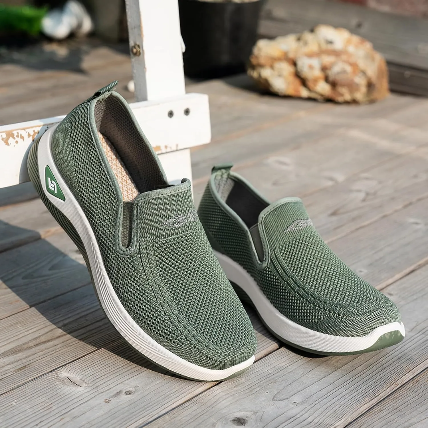 Mmoneyake Women's Men's Hands-Free Slip On Walking Shoes Wide Toe Box Arch Support Orthopedic Walking Sneakers Comfortable Tennis Sneakers Workout Athletic Gym Shoes Ightweight Running Shoe