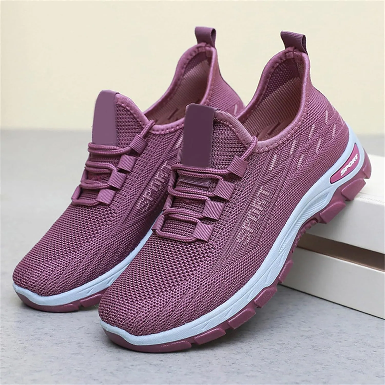 Mmoneyake Womens Slip On Sneakers Lightweight Tennis Shoes Non Slip Gym Workout Shoes Breathable Mesh Walking Sneakers Wide Toe Box Shoe Wide Width Sneaker Work Shopping Travel