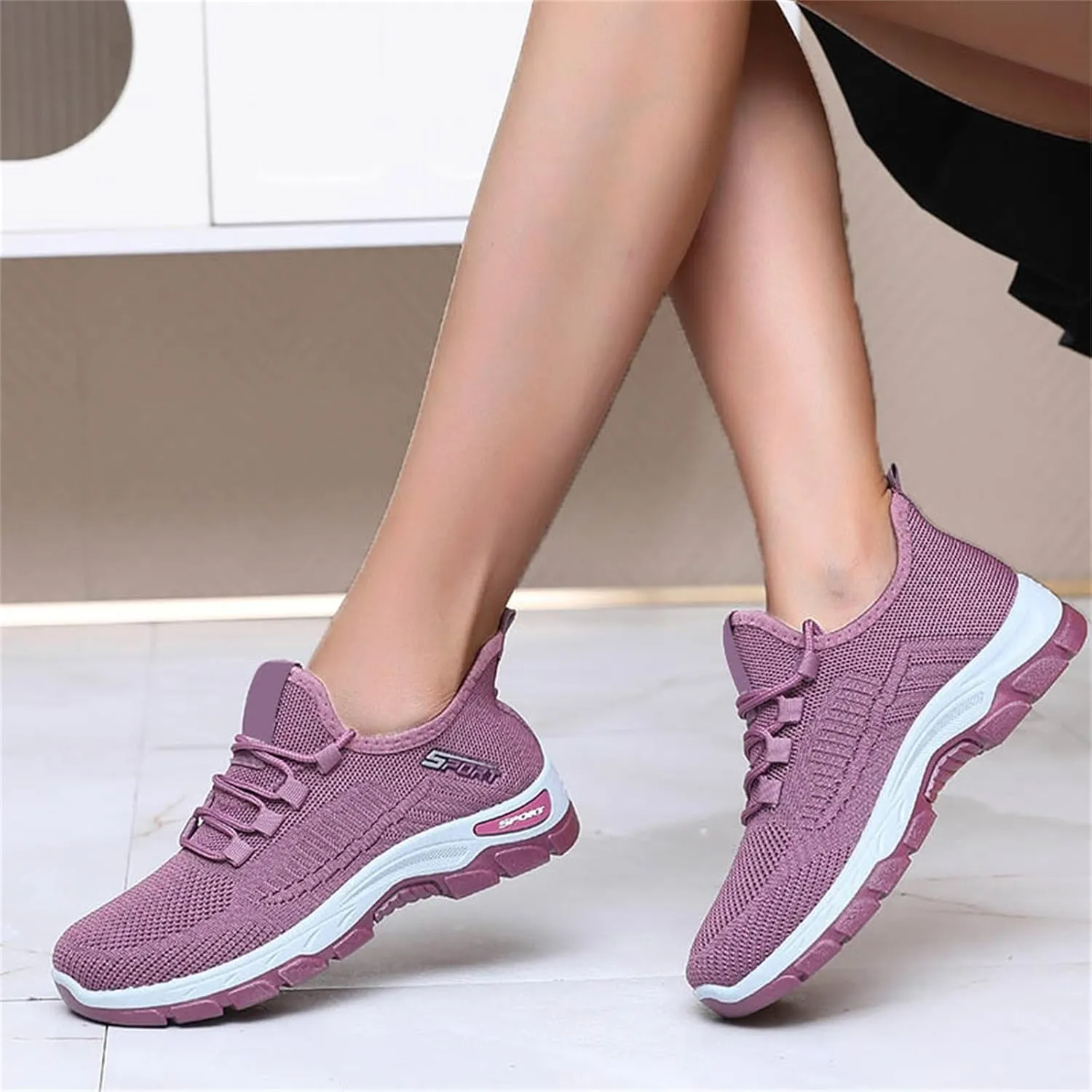 Mmoneyake Womens Slip On Sneakers Lightweight Tennis Shoes Non Slip Gym Workout Shoes Breathable Mesh Walking Sneakers Wide Toe Box Shoe Wide Width Sneaker Work Shopping Travel