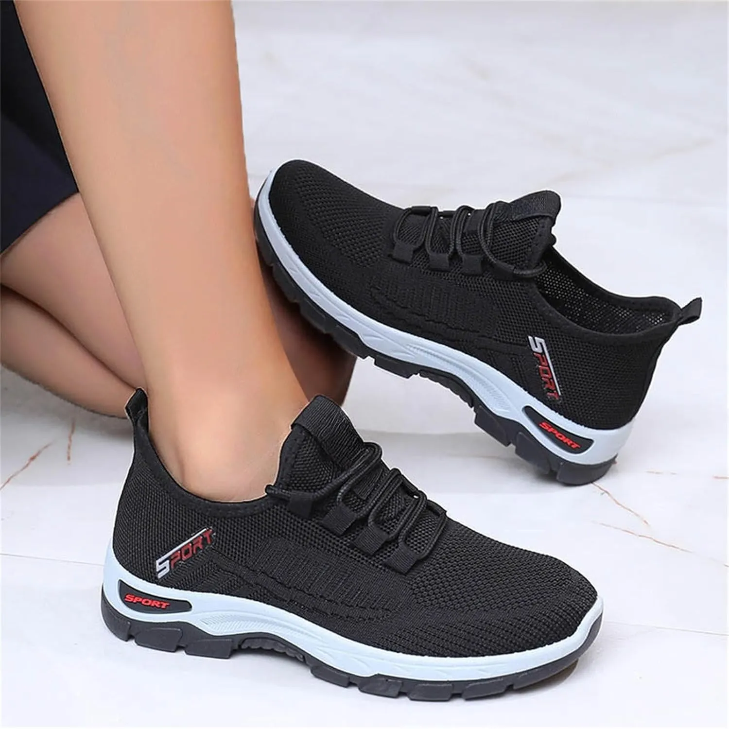Mmoneyake Women's Slip On Walking Running Shoes Wide Toe Box Shoes Extra Wide Width Sneakers Ultra Light Road Running Shoe Non-Slip Walking Tennis Shoe Lightweight Casual Sneakers for Gym Travel Work