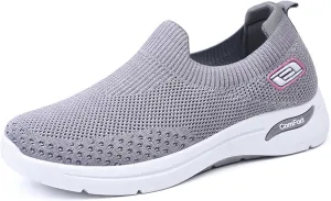 Mmoneyake Womens Slip On Walking Shoes Slip On Casual Mesh-Comfortable Tennis Workout Sneakers Comfort Lightweight Breathable Sock Shoe Non-Slip Mesh Casual Fashion Tennis Running Sneakers