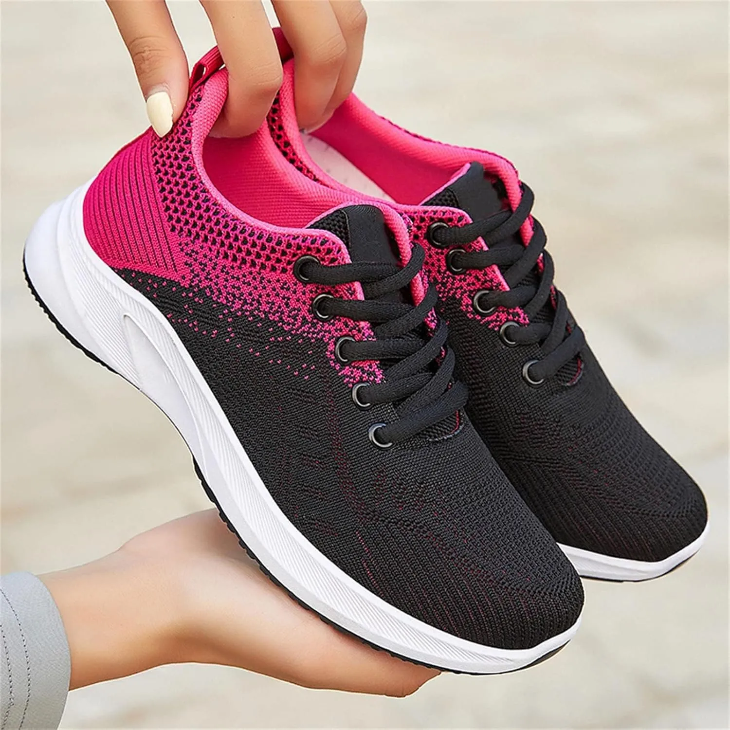 Mmoneyake Womens Sneakers Air Cushion Running Tennis Shoes Lightweight Tennis Walking Shoes Mesh Breathable Gym Work Fashion Sneakers Plantar Fasciitis Tennis Sneaker Arch Support Walking Shoe