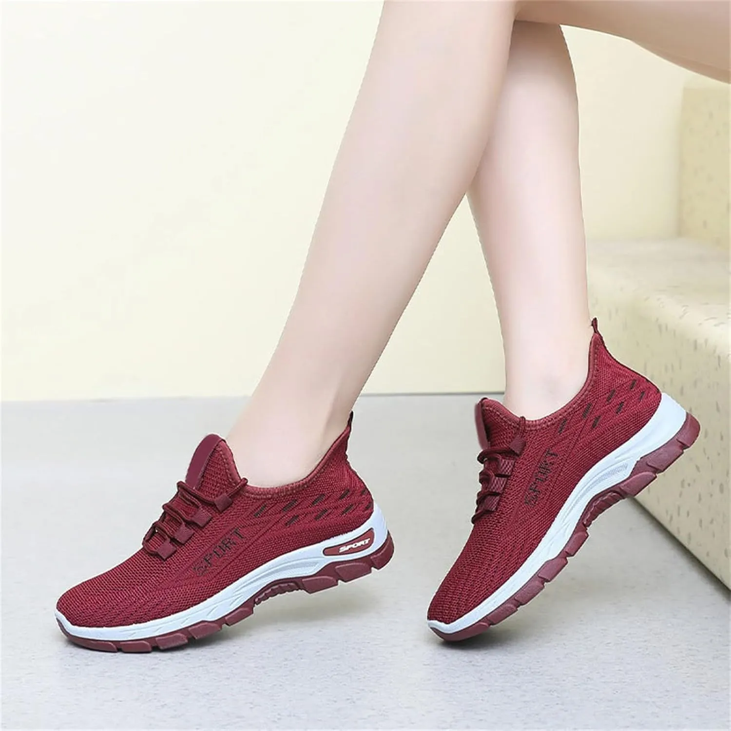 Mmoneyake Women's Walking Shoes Wide Toe Box Shoes Slip On Sneakers Walking Tennis Shoe Lightweight Casual Sneakers for Gym Travel Work Breathable Mesh Walking Sneaker Comfort Sport Athletic Trainer
