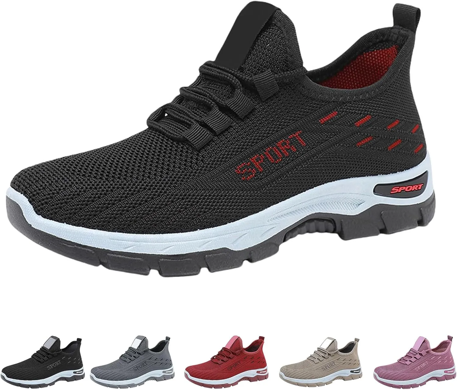 Mmoneyake Women's Walking Shoes Wide Toe Box Shoes Slip On Sneakers Walking Tennis Shoe Lightweight Casual Sneakers for Gym Travel Work Breathable Mesh Walking Sneaker Comfort Sport Athletic Trainer