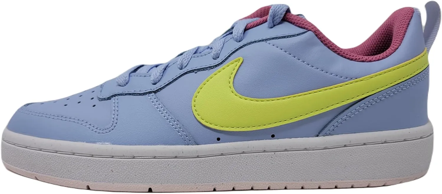 Nike Kid's Court Borough Low 2 Sneakers, Cobalt Bliss/Lt Lemon Twist, 6.5 M US