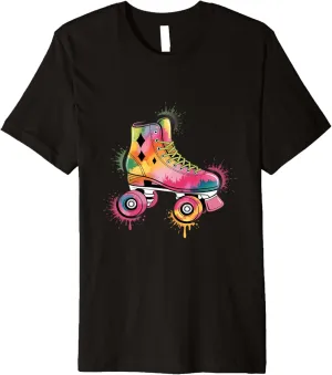 Retro Graffiti Roller Skater Shoes Roller Skating Premium T-Shirt