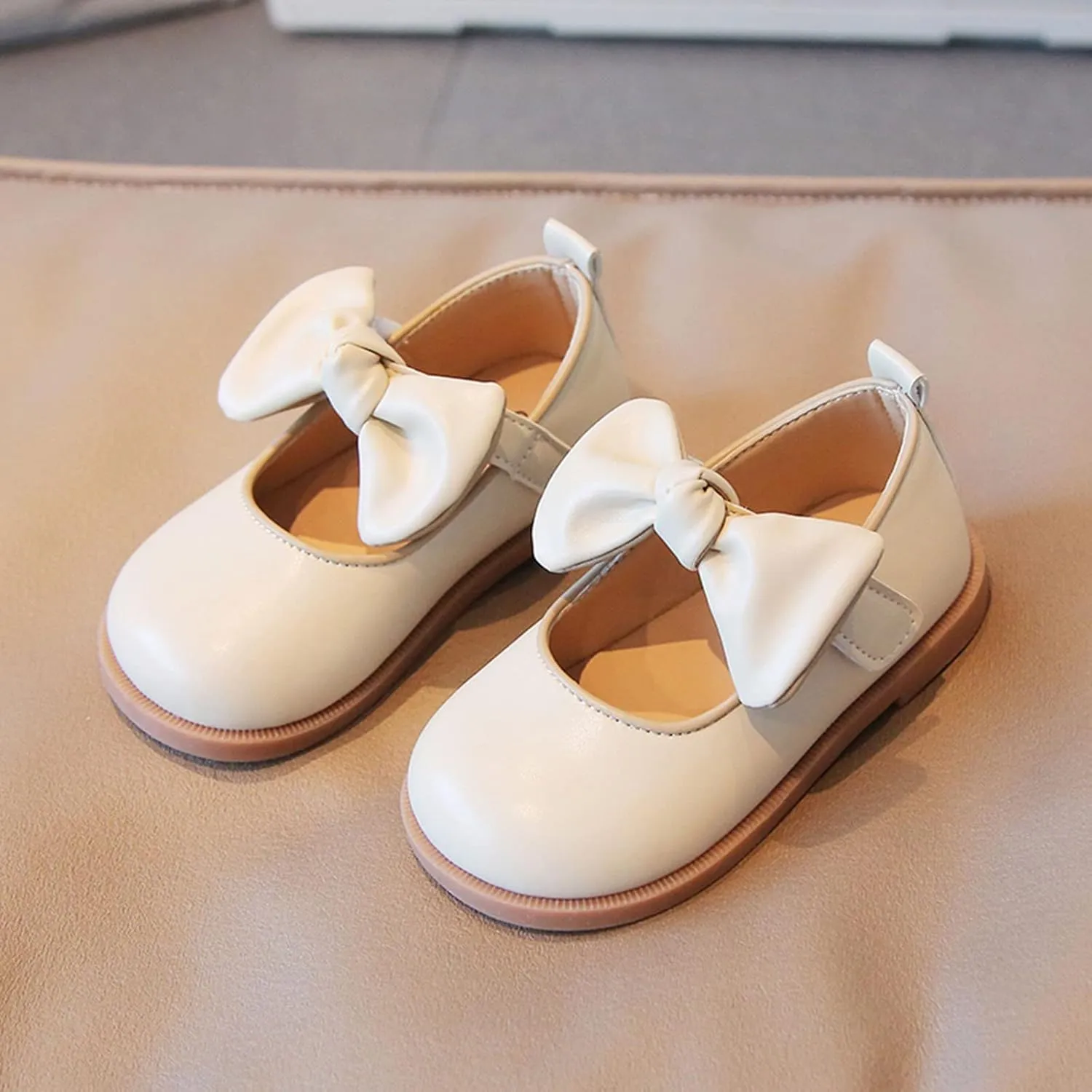 Shoes for Girls,Fashion Autumn Girls Casual Shoes Thick Sole Flat Round Toe Bow Lightweight Dress Shoes 1-6 Years