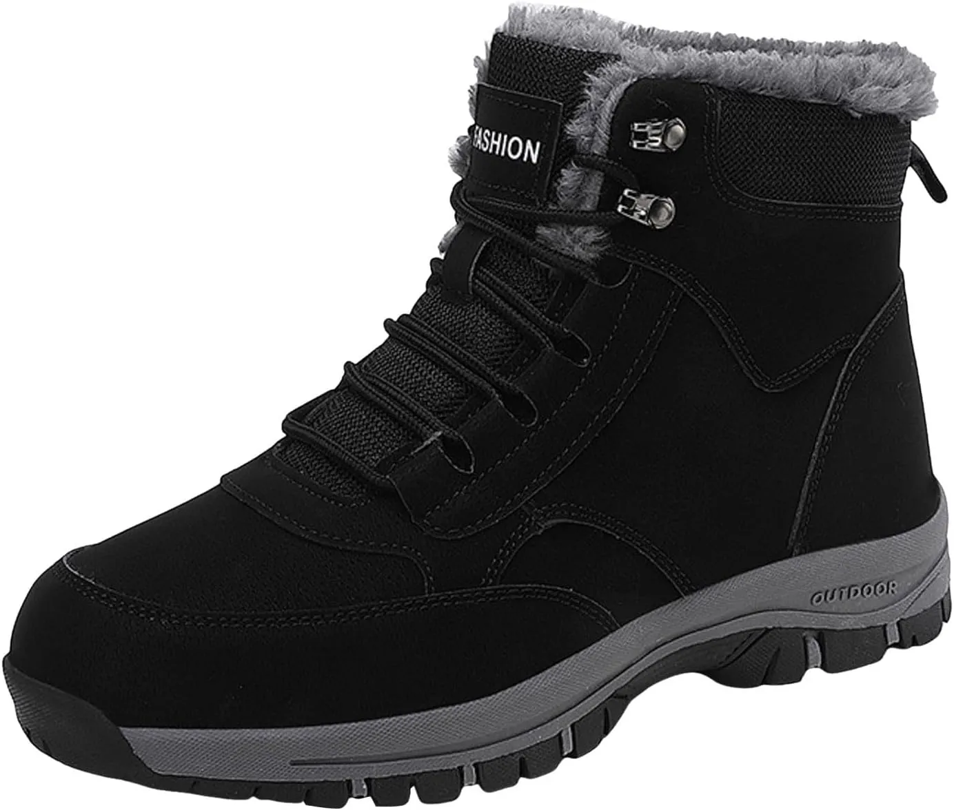 Snow Womens Boots Round Toe Fur Lined Warm Plush Winter Boots Thick Sole Anti Slip Comfortable Boots for Women