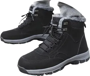 Snow Womens Boots Round Toe Fur Lined Warm Plush Winter Boots Thick Sole Anti Slip Comfortable Boots for Women