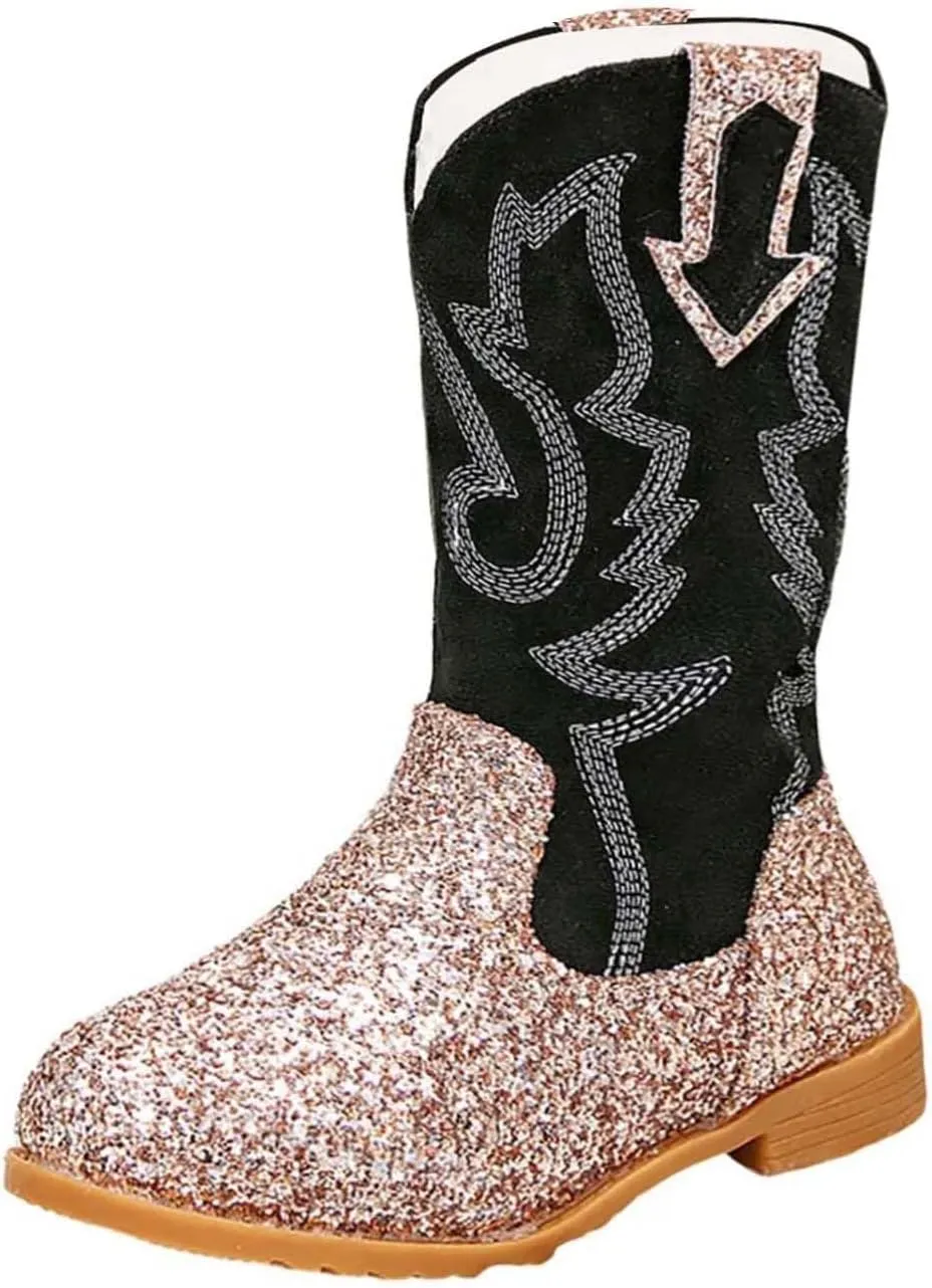 Toddler Girls Cowgirl Boots Western Glitter Cowboy Boot Ankle Boots Little Kids Big Kid Cute Party Birthmen Shoes