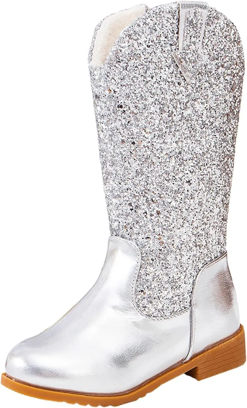 Toddler Girls Cowgirl Boots Western Glitter Cowboy Boot Ankle Boots Little Kids Big Kid Party Birthmen Dress Shoes