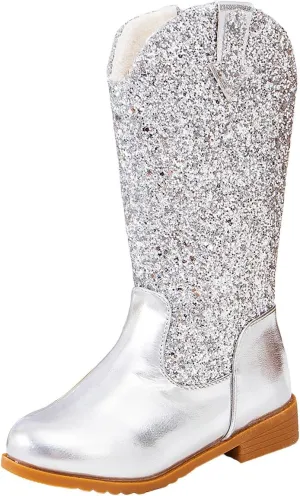 Toddler Girls Cowgirl Boots Western Glitter Cowboy Boot Ankle Boots Little Kids Big Kid Party Birthmen Dress Shoes