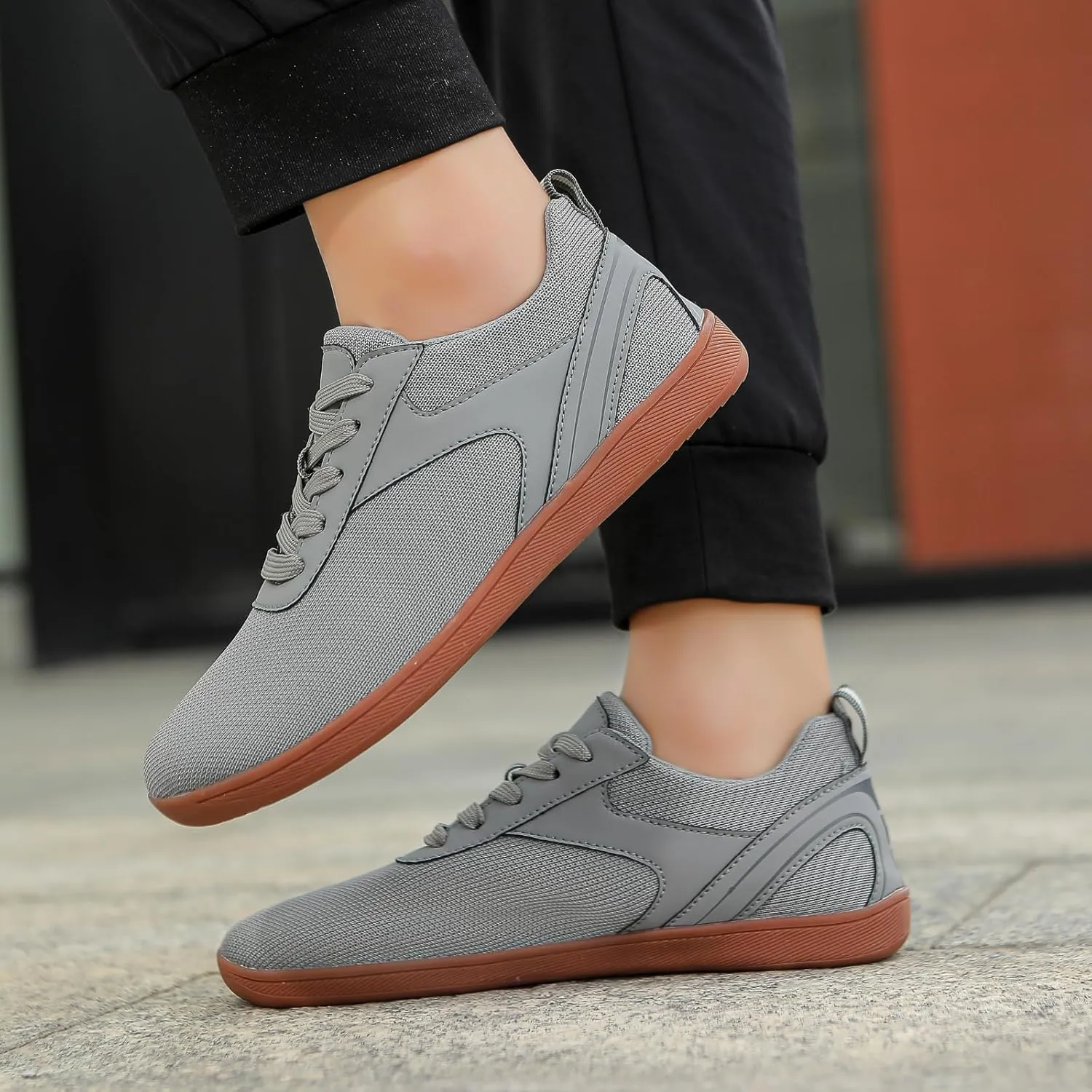 Wide Toe Barefoot Shoes Women Men Minimalist Walking Shoes Zero Drop Mesh Workout Sneakers Lightweight Breathable Comfortable Running Shoe for Athletic Workout Gym Jogging Slip On Walking Shoe
