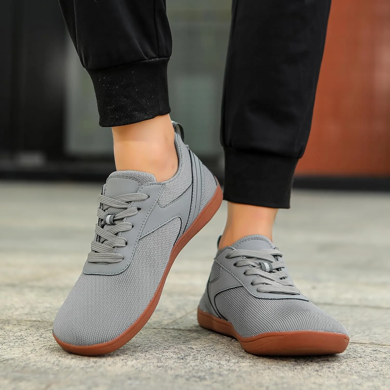 Wide Toe Barefoot Shoes Women Men Minimalist Walking Shoes Zero Drop Mesh Workout Sneakers Lightweight Breathable Comfortable Running Shoe for Athletic Workout Gym Jogging Slip On Walking Shoe
