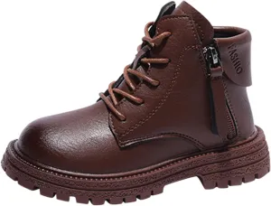 Winter Children Boots Boys and Girls Ankle Boots Round Toe Thick Sole Non Slip Solid Color Warm Girls Lightweight Boots