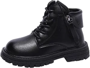 Winter Children Boots Boys And Girls Ankle Boots Round Toe Thick Sole Non Slip Solid Color Warm Neoprene Boots