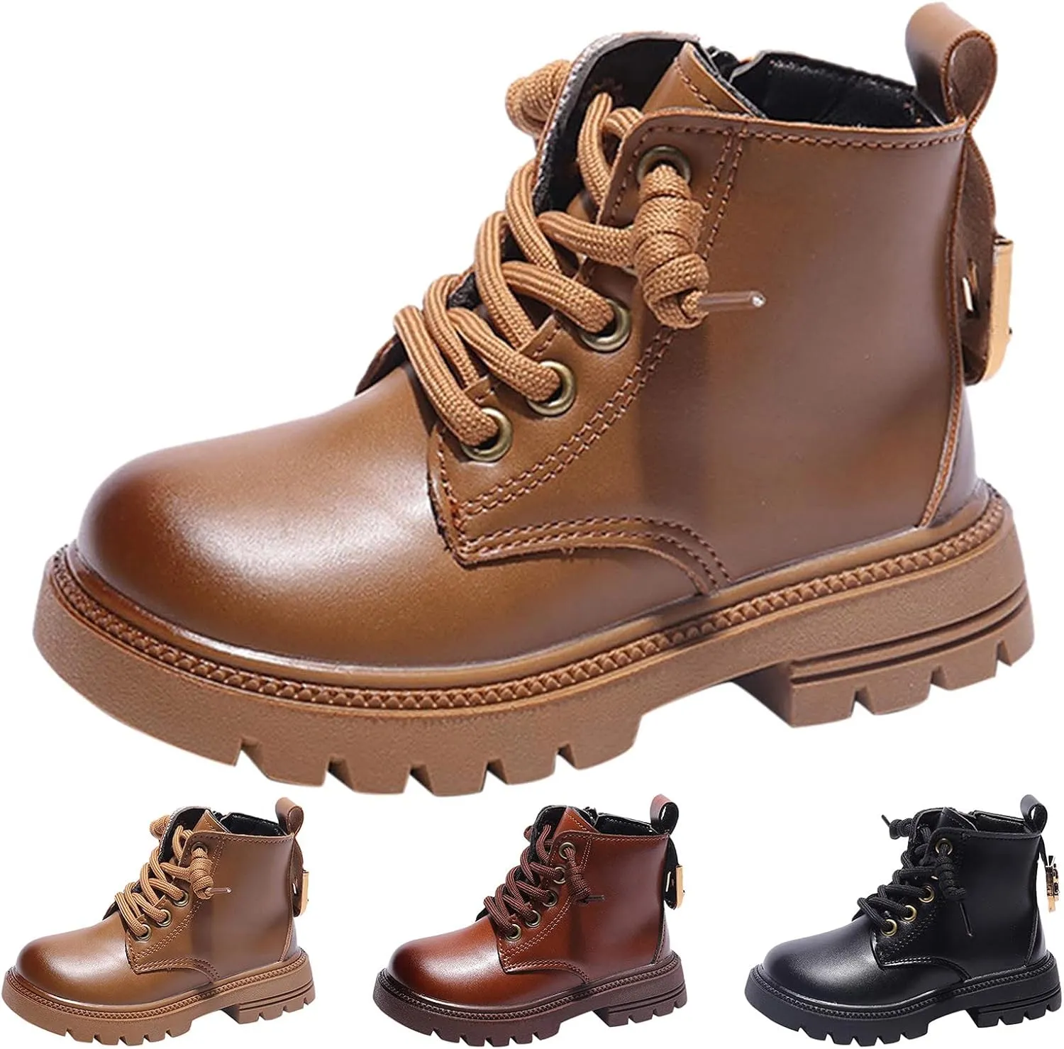 Winter Children Boots Boys and Girls Ankle Boots Thick Sole Non Slip Side Toddler Girl Four Button Knee High Boots