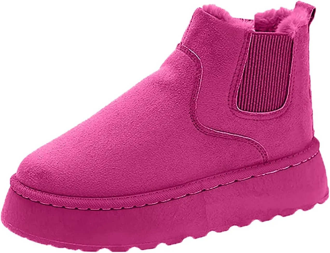 Women Leather Boots Winter Thick Sole With Plush Insulation Short Tube And Cotton Snow Boots Short Snow Boots