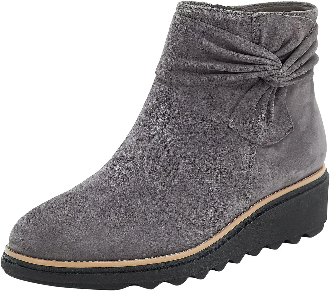 Womens Boots Fashion Flock Insulated Warm Anti-slip Boots for Women Casual Bowknot Thick Sole Zipper Ankle Boots