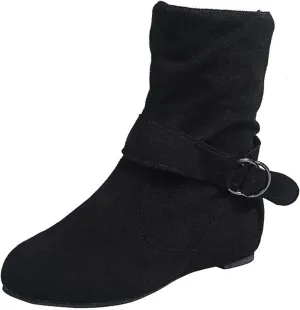 Womens Boots Fashion Fully Fur Lined Thick Sole Side Zipper Boots for Women Soft Cozy Warm Snow Boots for Women