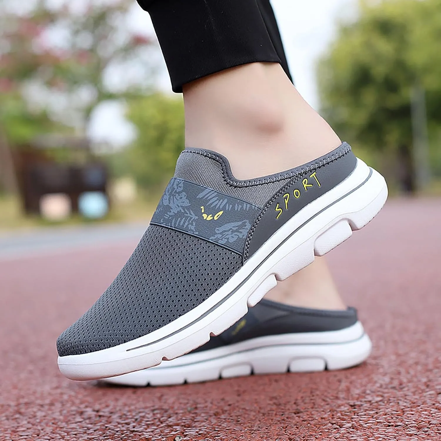 Womens Breathable Mesh Walking Mules Sneakers Mens Dress Shoes Arch Support Men Shoes Casual Dress Sneakers Slip On Tennis Shoe Loafers Casual Slip On