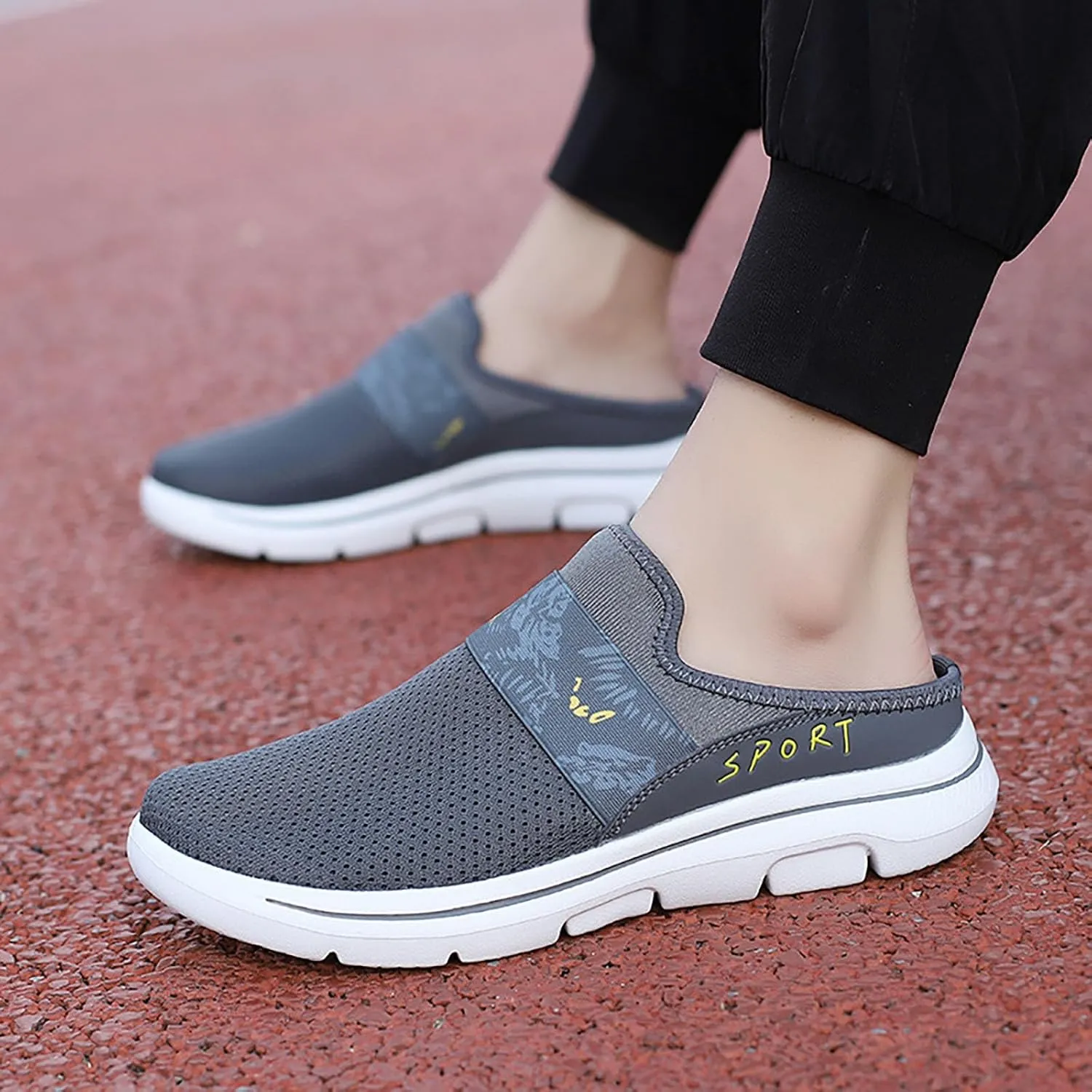 Womens Breathable Mesh Walking Mules Sneakers Mens Dress Shoes Arch Support Men Shoes Casual Dress Sneakers Slip On Tennis Shoe Loafers Casual Slip On