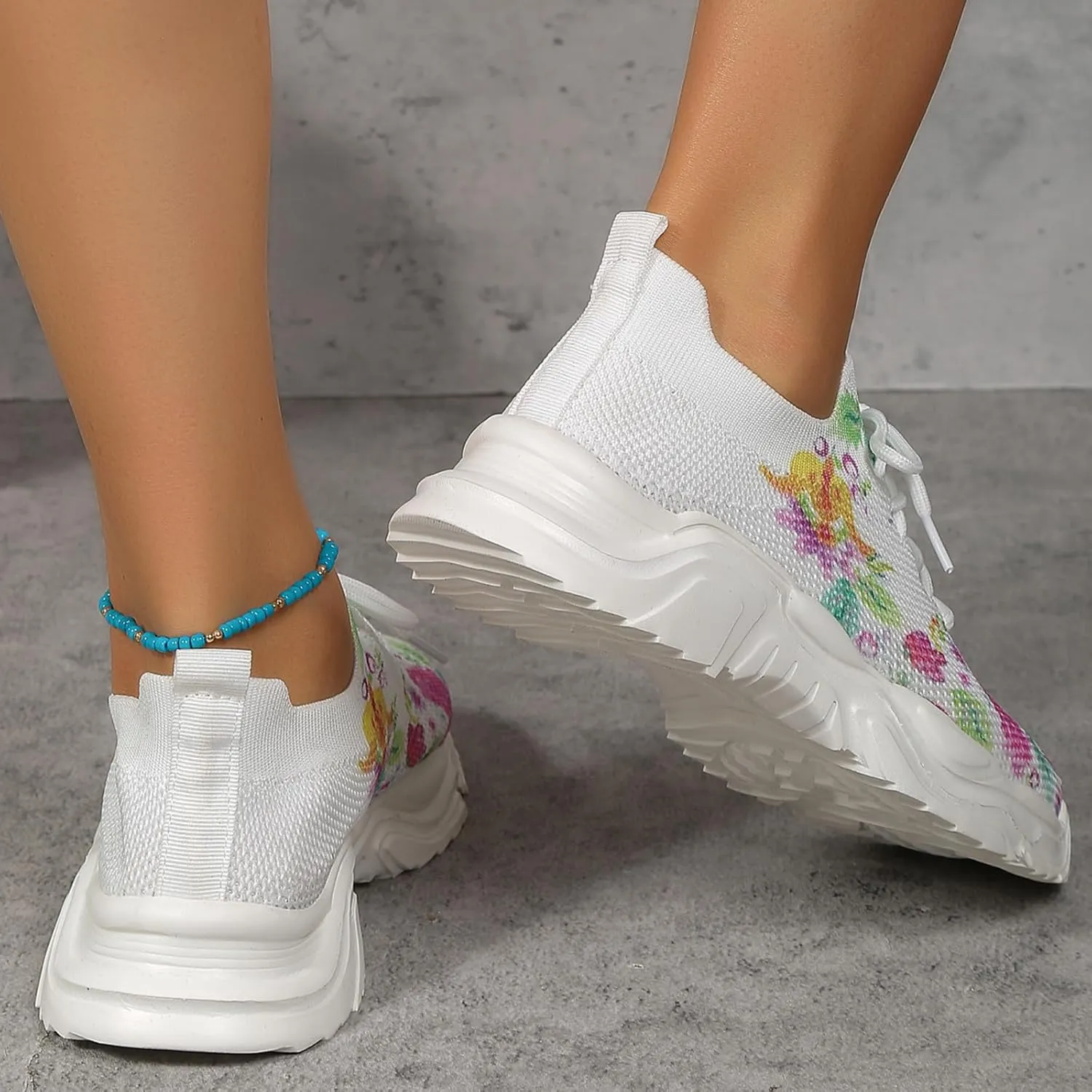 Women's Casual Breathable Mesh Sneakers Lightweight Slip on Walking Running Shoes Outdoor Casual Fitness Shoe