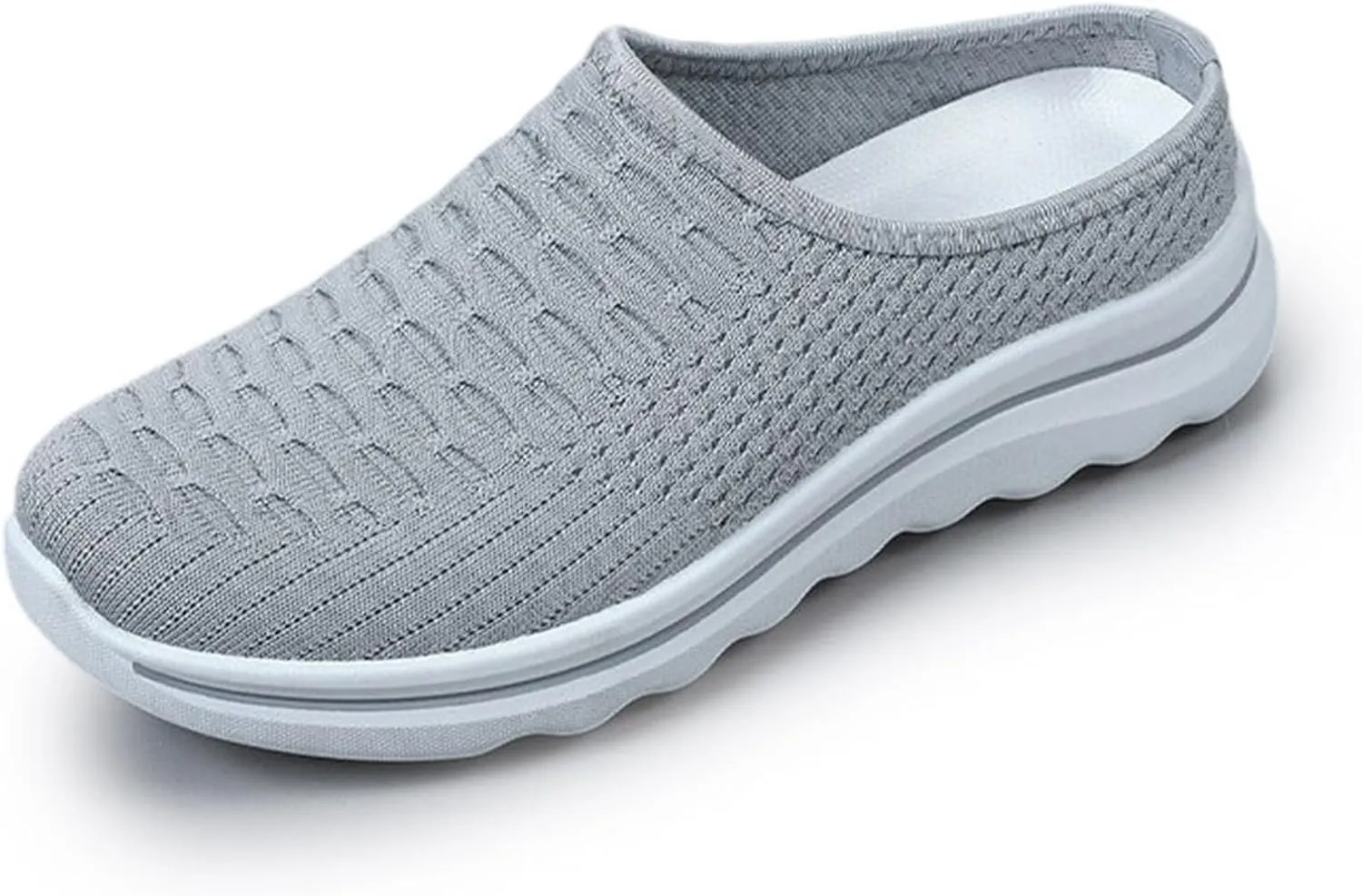 Women's Casual Slip On Shoes Breathable Flat Thick Sole Round Toe Fabric Loafers Comfortable Walking Footwear for