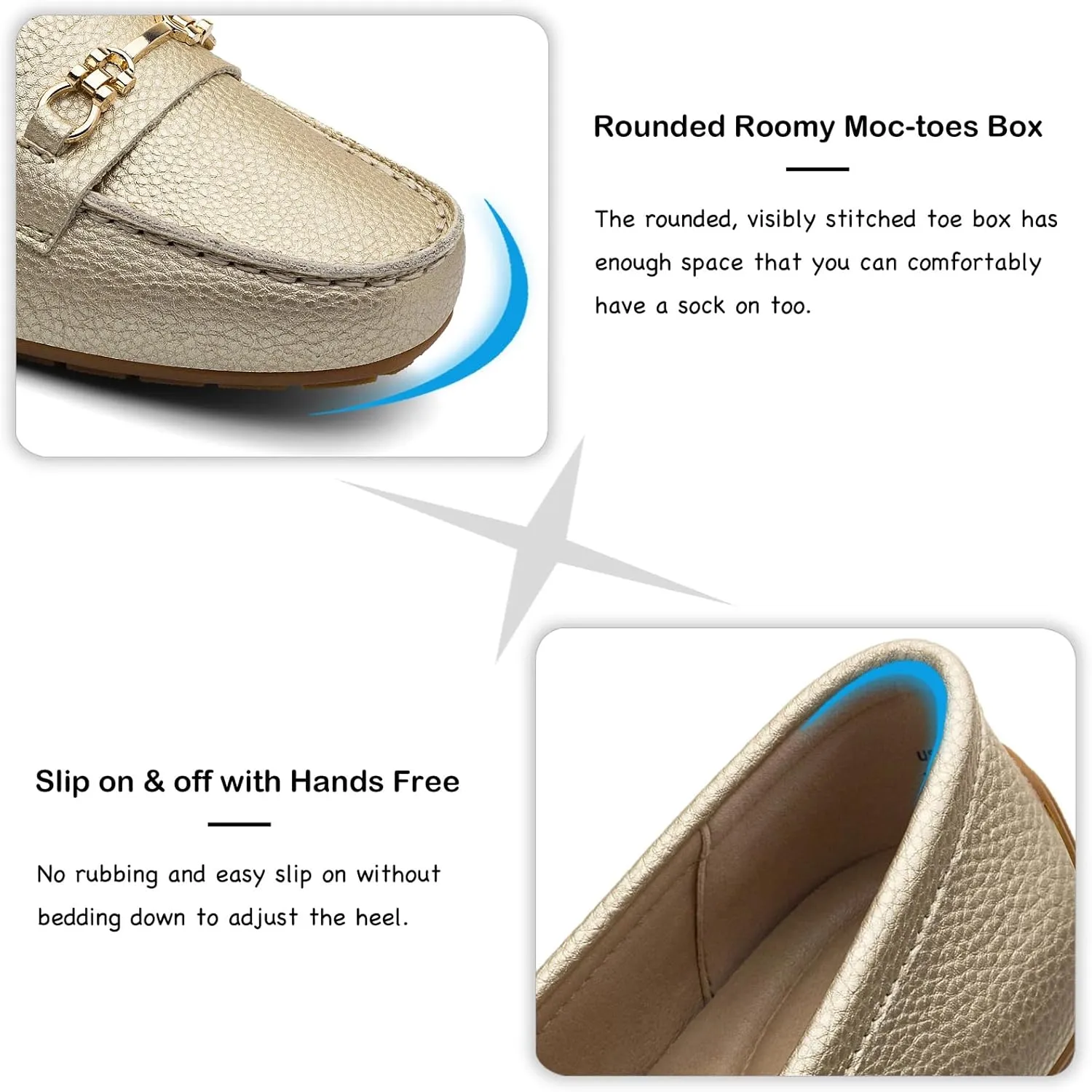 Women's Comfortable & Lightweight Leather Loafers Slip-Ons Driving Mocs Walking Shoes Cute Business Casual Dress Shoes Work Flats for Women