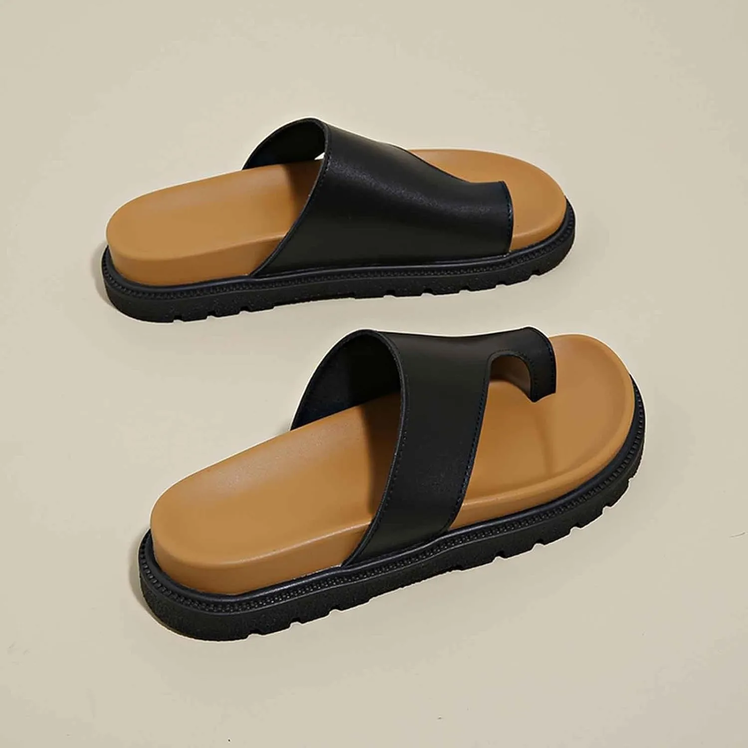 Women's Comfortable Thick Sole Flip Flops Summer Beach Sandals Casual Outdoor Slip On Slippers for Walking Travel