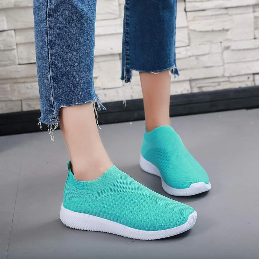 Women's Fashion Sneaker Mesh Slip On Black Non Slip Shoes for Women Comfortable Women Shoes Casual Walking Loafers Women Comfort Women Casual Sneakers