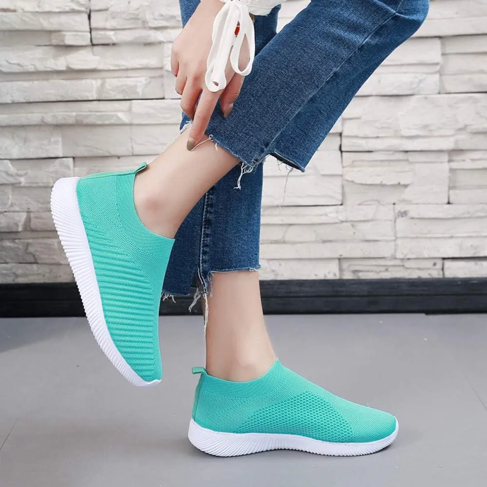 Women's Fashion Sneaker Mesh Slip On Black Non Slip Shoes for Women Comfortable Women Shoes Casual Walking Loafers Women Comfort Women Casual Sneakers