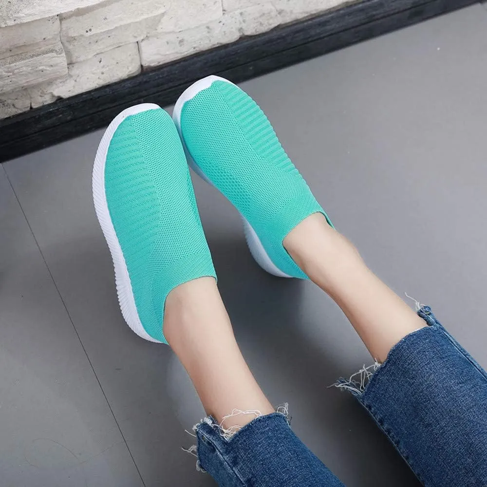 Women's Fashion Sneaker Mesh Slip On Black Non Slip Shoes for Women Comfortable Women Shoes Casual Walking Loafers Women Comfort Women Casual Sneakers