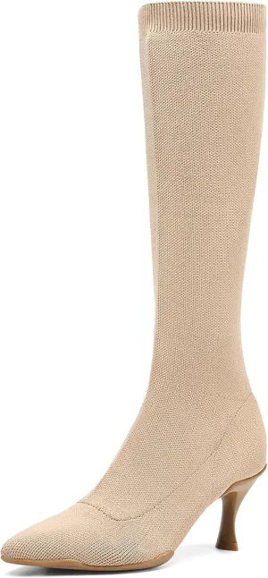 Womens Minimalist Pointed Toe High Boots